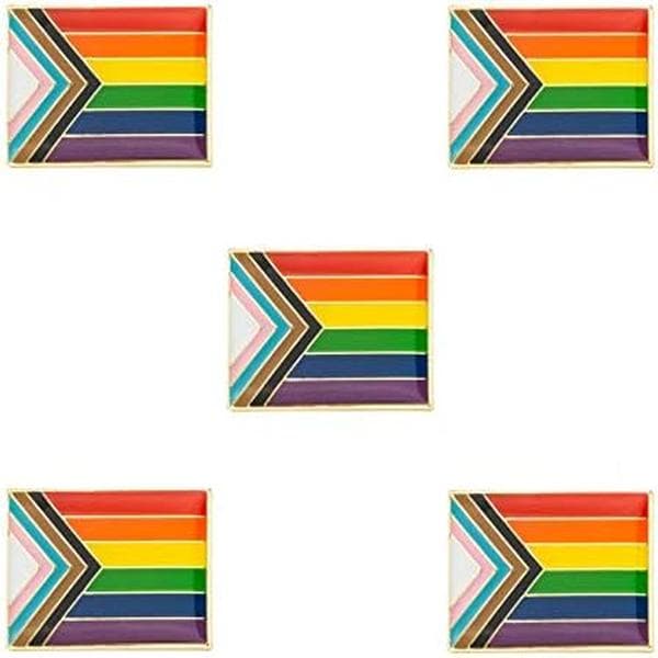 5-pak Progress Pride pin brocher flag badge broche mærker (Progress Pride)