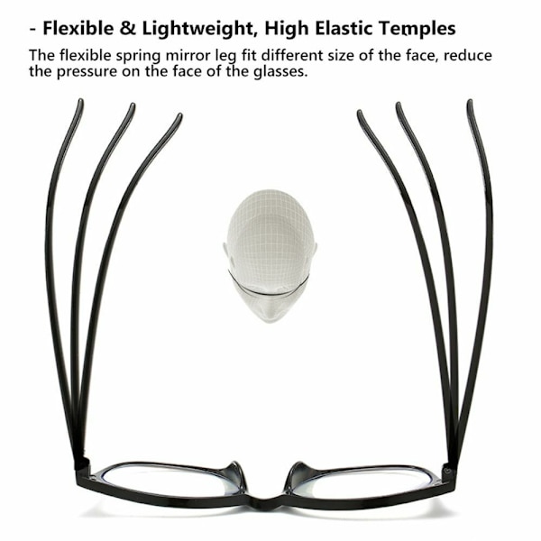 Progressiiviset moniteholasit naisille ja miehille, sinivaloa estävät lukulasit Black Strength 1.0X