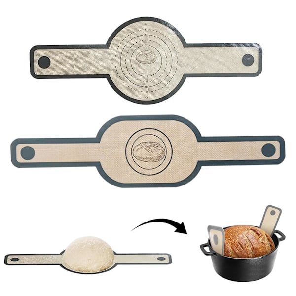2 stk. Deig Bakematte Varmebestandig Non-Stick Silikon Brødslingsmatte Gjenbrukbar Brødmatte for Hjemmekjøkken