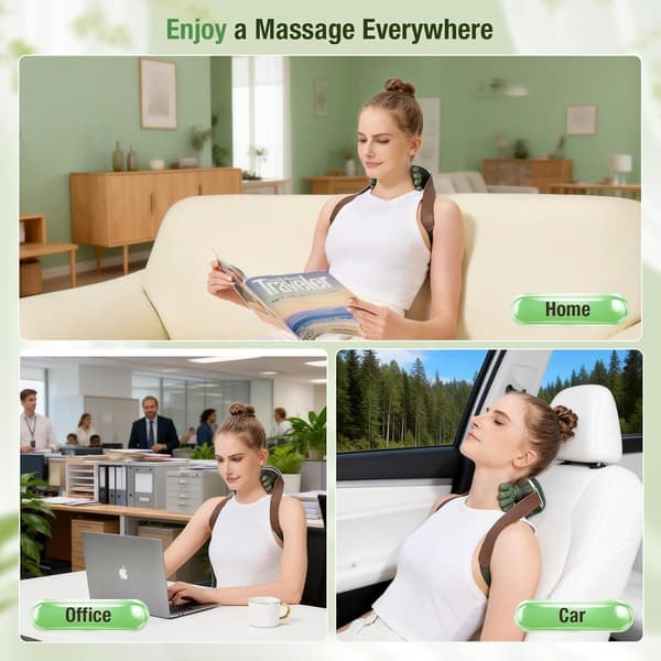 3D Wireless Neck Massager with Heat Function, Portable Bionic Massager, Deep Tissue Massage, Relieves Neck Pain and Soothes Muscle Soreness.