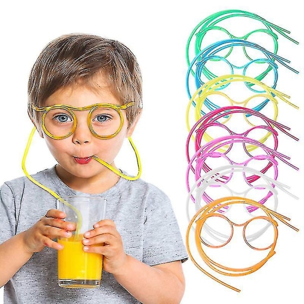 7kpl Creative Fun Glasses Straws Art Straws Party Straws