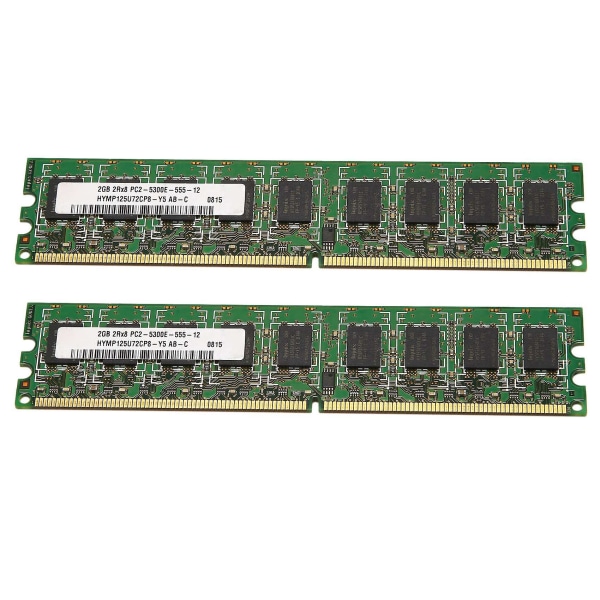 2x 2gb Ddr2 RAM-muisti 667mhz PC2 5300 ecc Dimm 240 nastaa pöytätietokoneen Ram Memorialle