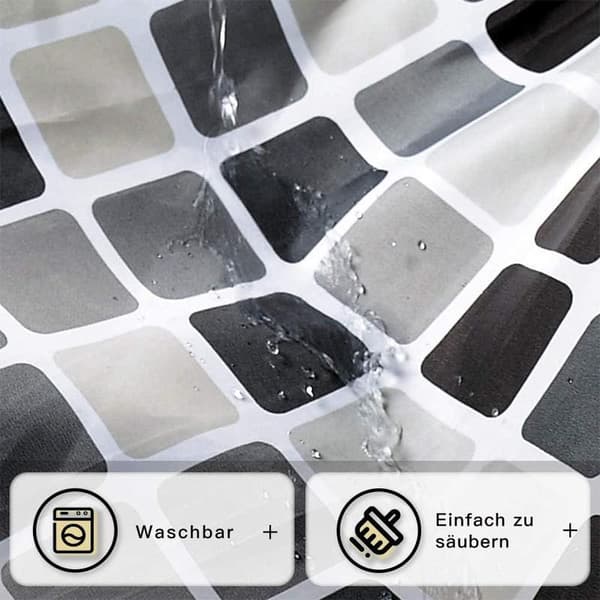 Duschdraperi Mosaik Vattentätt Polyesterduschdraperi (220 bred * 200 hög CM)