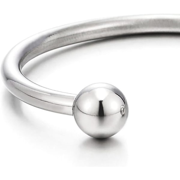 Justerbar, kugle-armbånd til mænd og kvinder, rustfrit stål, sølv, poleret spejl