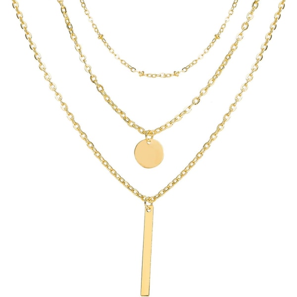 Mode Europeiskt Enkelt Guld Försilvrade Kvinnor Smycken Krage Multi Mynt Halsband Nyckelbenskedjor 2 färger gold
