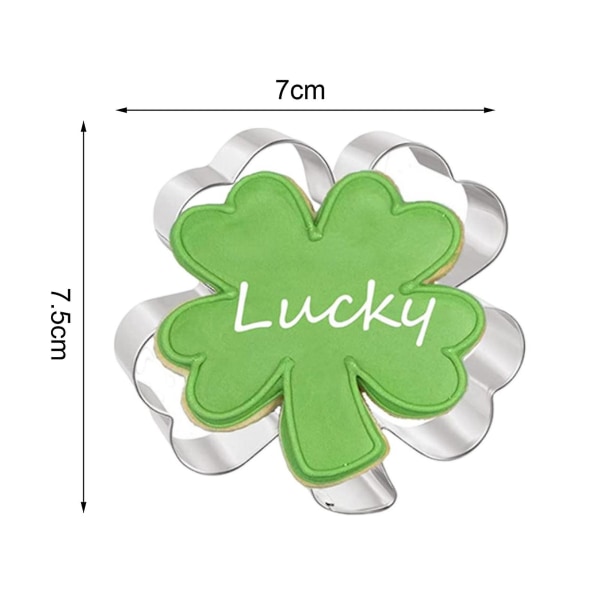 St. Patricks Day Kakform Hatt Regnbåge Klöver Form Icke-klibbig Värmebeständig Återanvändbar Lätt Att Frigöra Rostfritt Stål Choklad Fondant Bakform C