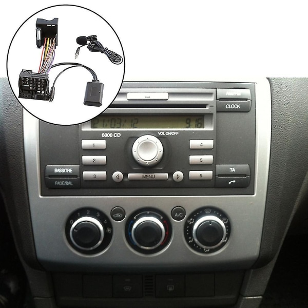 Auton Bluetooth 5.0 Aux Kaapelimikrofoni Handsfree Matkapuhelin Ilmainen Sovitin 6000 Cd Fordille