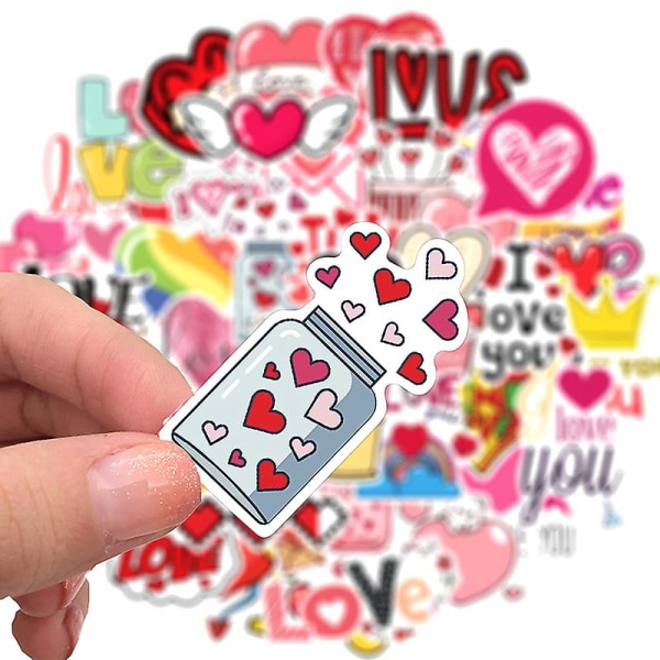 50 st kärleksklistermärken för bärbar dator Rosa klistermärken Vintage Alla hjärtans dag