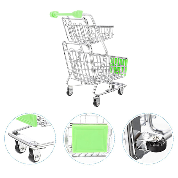 Pieni ostoskori Miniatyyri Supermarket Ostoskori Kaksikerroksinen vaunulelu