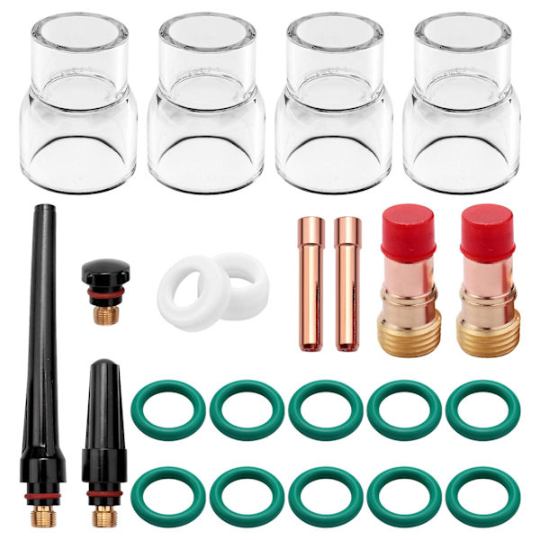 23st Tig Stubby Gaslins 17gl332 3/32tum & 12 Kopp & Tig Gaslins Aluminiumoxid Munstycks Kit För Db 17/18/