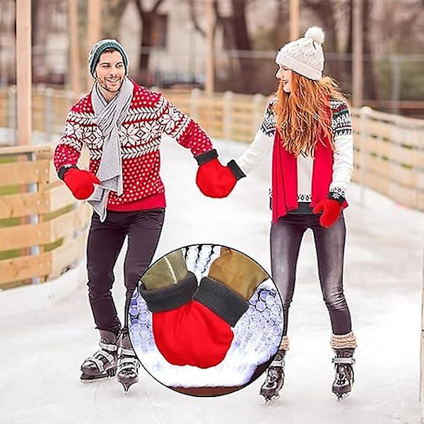 Hand i Hand Vantar Par - Parälskare Vantar Vinter Varma Vantar Jul Alla Hjärtans Dag Presenter till Par Vantar Vinter Varma Vantar Red