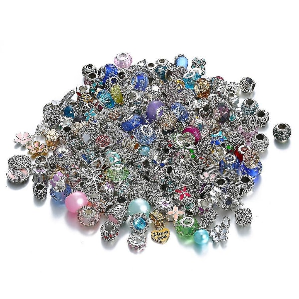 50 stk store hul metalperler charms håndværk spacer perler til smykkefremstilling