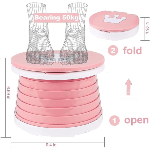 Resepotta 2-i-1 bärbar potträknare Hopfällbar resande potta Träningssits Toalett för småbarn Barn inomhus utomhus Pink