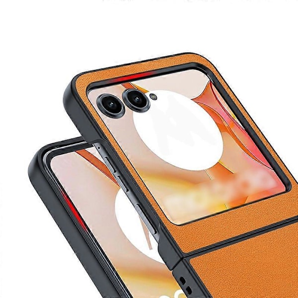 Ultratyndt, enkelt telefoncover i læder Orange For Motorola Razr 50 / Razr 60