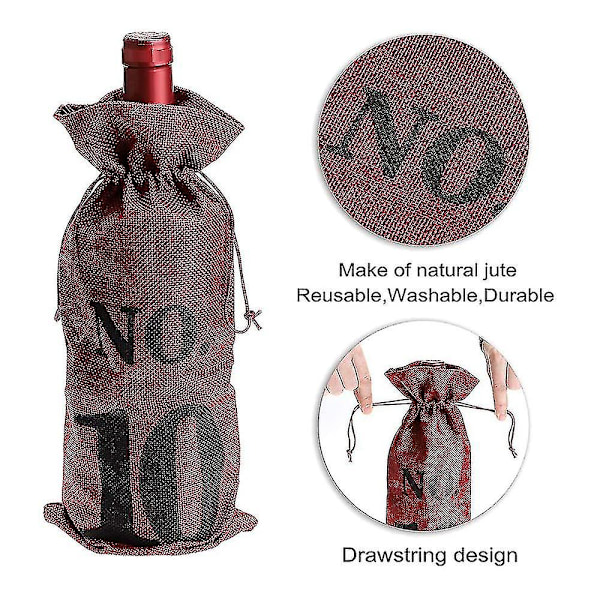 1 til 10 burlap vinposer Blind vinsmagning,vinposer Bryllupsbordnumre,vinsmagningsposer,fest