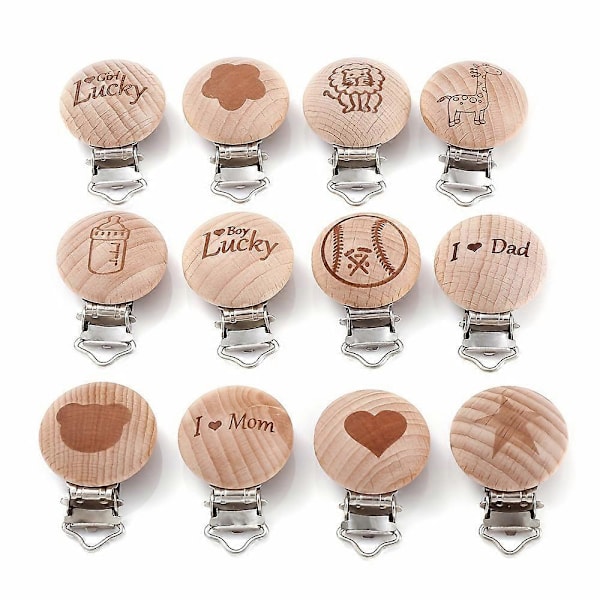 Nye Modeller 5 stk. Tegneserie Anti-Drop Suttekedes Clips, Runde I LOVE MOM Trykte Suttekedes Clips, Fantastisk Julegave Halloween Thanksgiving Day Gave, Ny Y