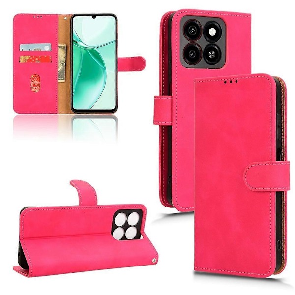 ZTE Blade A35 / A55 Nahkakotelo, Ihoa myötäilevä, Pudotussuojaava Lompakkokotelo - Vihreä Multicolor Red