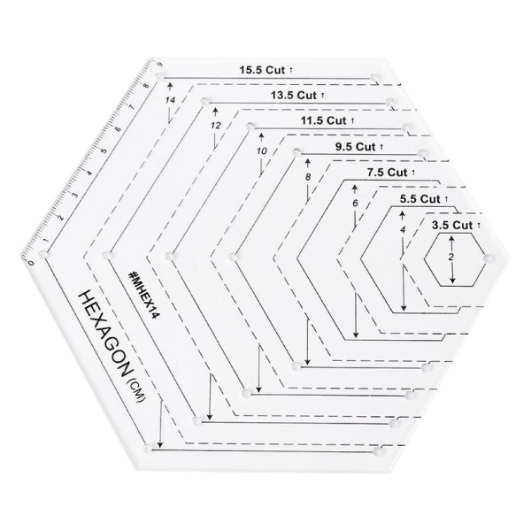 Hexagon Quiltlinjal Patchwork Plastmall Gör-det-själv-sömnadsverktyg Användbara