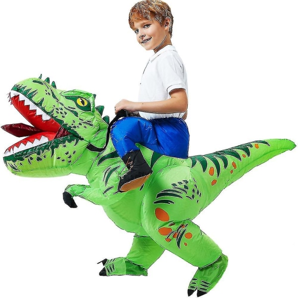 Barn T-rex Dinosaur Uppblåsbar Dräkt Barn Anime Purim Halloween Julfest Cosplay Kostymer Klänning Kostym För Pojkar Flickor