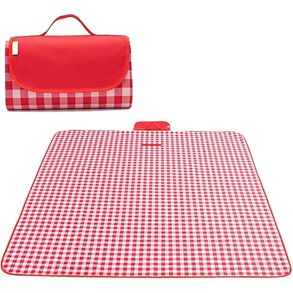 Dauerhaft Picknickmatte Im Freien Feuchtigkeitsfeste Matte Feuchtigkeitsdichte Picknickmatte Falten Picknickmatte Picknickmatte (2m * 1,9m, Rotes Plai