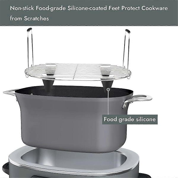 Rost- och ångkokningsställ för Foodi MC1000 MC1001 MC1010 Slow Cooker Crock, Multikokare Tillbehör Silver  Black