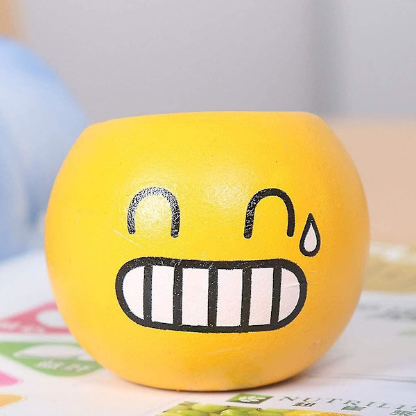 Keramisk Smiley Udtryk Tegneserie Blomsterpotte Sukkulent Blomsterpotter 6 stk. (kaliber