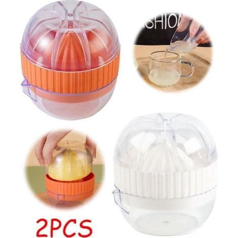 Manuell citruspress, avtagbar citronpress i plast, bärbar transparent juicepress, för