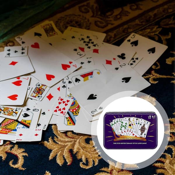 Five Crowns Kortspil Rummy-Stil i Samleboks Holdbart Materiale Fair Underholdende 45 Minutter