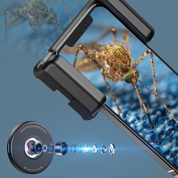 Bærbart mikroskop universelt mobiltelefonmikroskop med 6 LED-lys uten APP og CPL multifunksjonelt mikroskop er egnet for daglig observasjon.