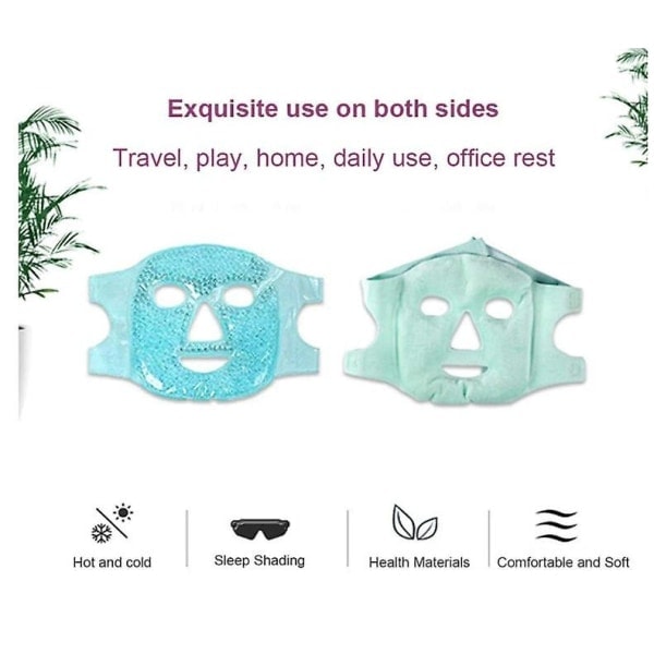 Kall och varm kompress skönhetsmask, återanvändbar mask, ismask, blå