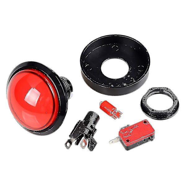 5x Arkadknappar 60mm Dome 2.36 Tum LED Tryckknapp Med Mikrobrytare För Arkadmaskin Videospel