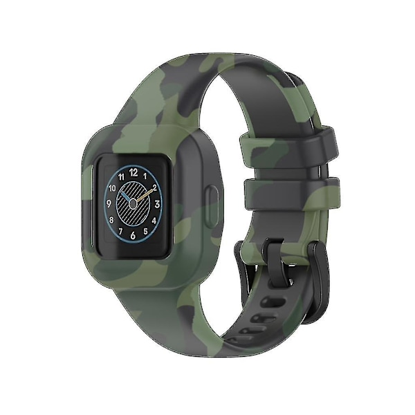 For Garminfit Jr 3/garmin Vivofit Jr 3 Pustende Rem Svettesikker Anti-ripe Camouflage Green