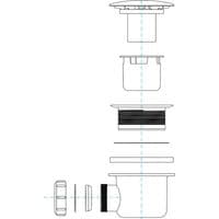 Dusjavløp, 90 mm/115 mm dusjavløp
