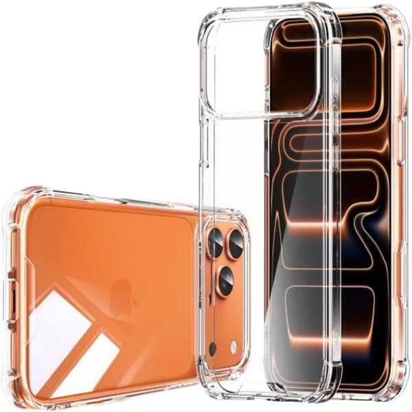 Clear Case for iPhone 17 Pro, Clear a17 Pro Case Slim Hard PC Back and Soft TPU Shockproof, Scratch-Resistant Shockproof Protection