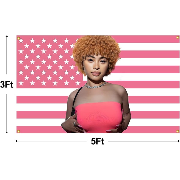 Ice Spice Flag 3x5 Ft Ice Rapper Spice Flag Amerikansk Flag Tapet För Sovrum Vardagsrum Sovsal Vägg