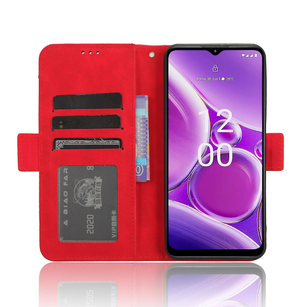 Etui til Nokia G42 5g Cover Justerbar aftagelig kortholder Magnetisk lukning Læderpung Kompatibel med Nokia G42 5g Cover Red