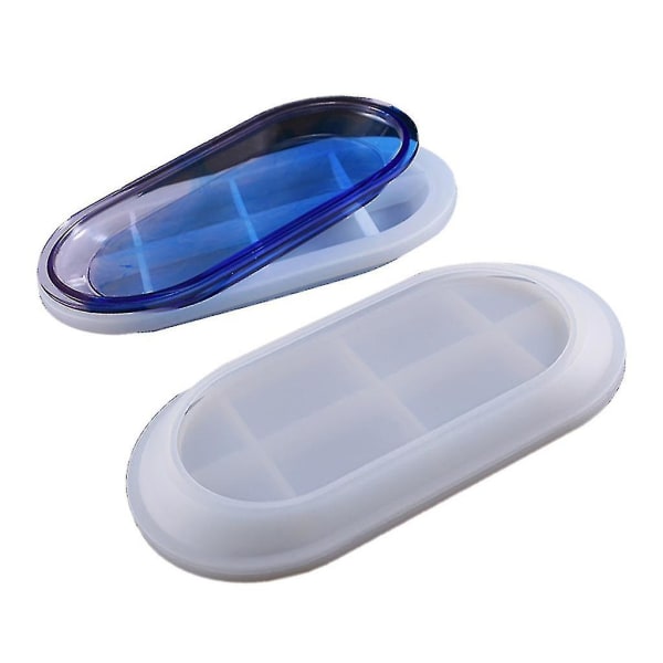 Krystal Epoxy Form DIY Håndlavet Elliptisk Flad Bundplade Highlight Spejl Silikoneform