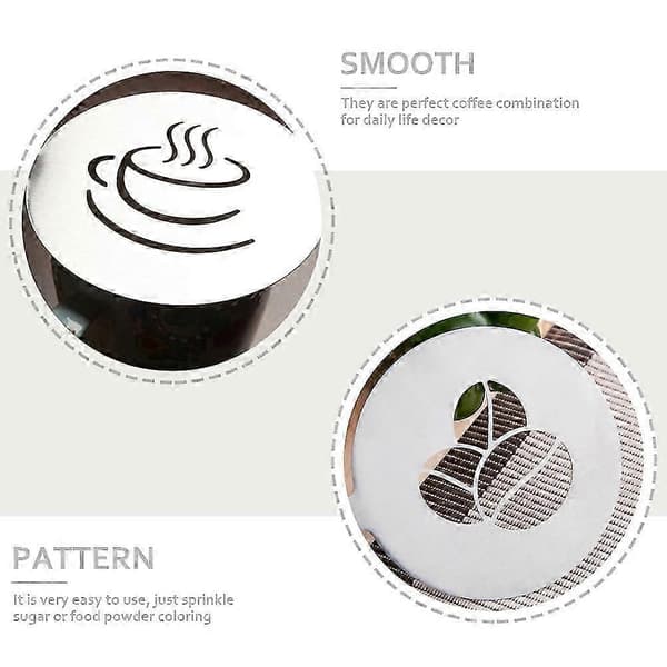 Kaffestempler Kaffestempler i rustfritt stål for Latte Art 2 stk Silver 12X10X0.2CM