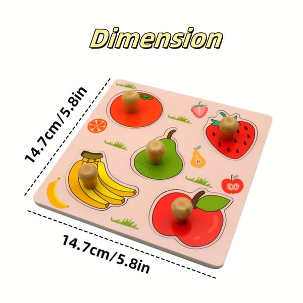 Wooden 3D Puzzle Toy Multi-Theme Hand-Picking Board Cognitive Learning Geometric Shapes Hand-Eye Coordination Gift