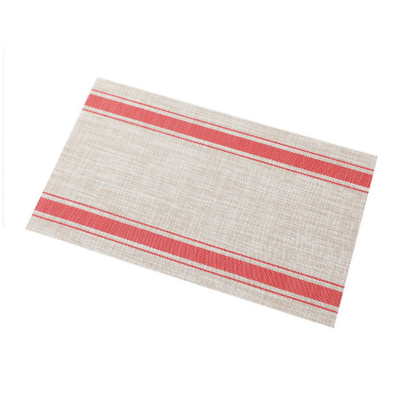 Ruokapöydän matto vedenpitävä lämmönkestävä pöytämatto Tyylikäs raidakuvioinen pöytämatto kotikeittiöön Red