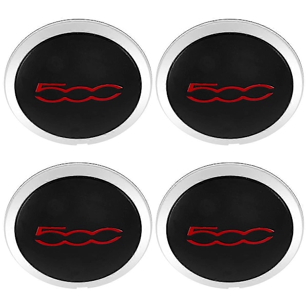 4 stk 133mm Navkapsel for 500 Hjul Senter Navkapsler Sett 68078419AC 68078421AC Støvdeksel 51884863 Rød BlackRed