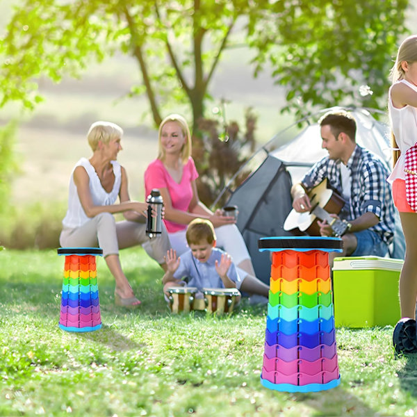 Uppgraderad Fällbar Pall Förtjockad, Bärbar Hopfällbar Pall Utdragbar Pall för Fiske, Vandringsturer, Grillning, Fester, Utomhusaktiviteter