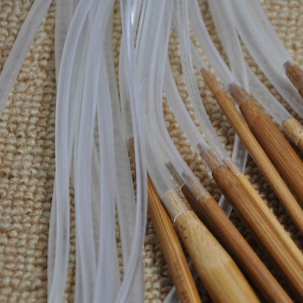 12 størrelser afghansk tunisisk bambus heklenåler Strikkepinnesett 3-10 mm