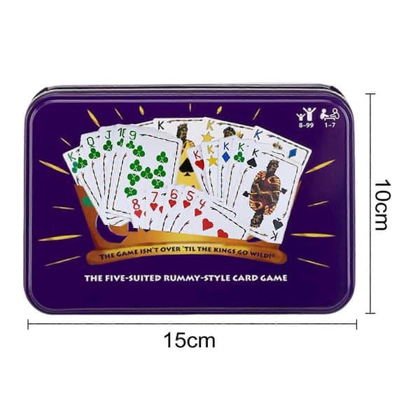Five Crowns Kortspil Rummy-Stil i Samleboks Holdbart Materiale Fair Underholdende 45 Minutter