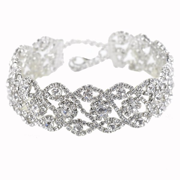 Rhinestone Choker Halskjede Smykker Justerbare Halsbånd Sølv Chokers For Kvinner Og Jenter