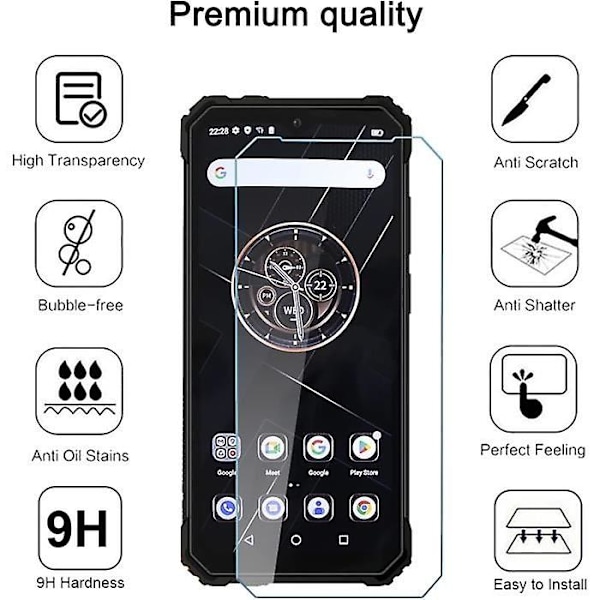 Telefonfodral Kompatibelt med OUKITEL WP23/WP23 Pro, Transparent Skal + 2x Härdat Glas, Mjuk Silikon