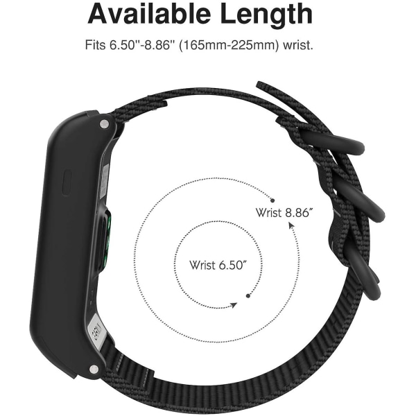 Kompatibel med Garmin Vivoactive Hr klokkerem, finvevd nylon justerbar erstatningsrem med smartklokke svart