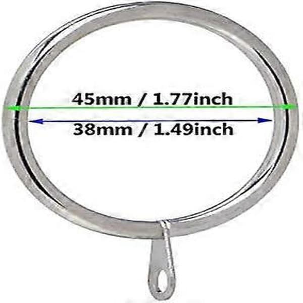 50-pack metallgardinringar för gardiner och stänger, 38 mm innerdiameter (silver)
