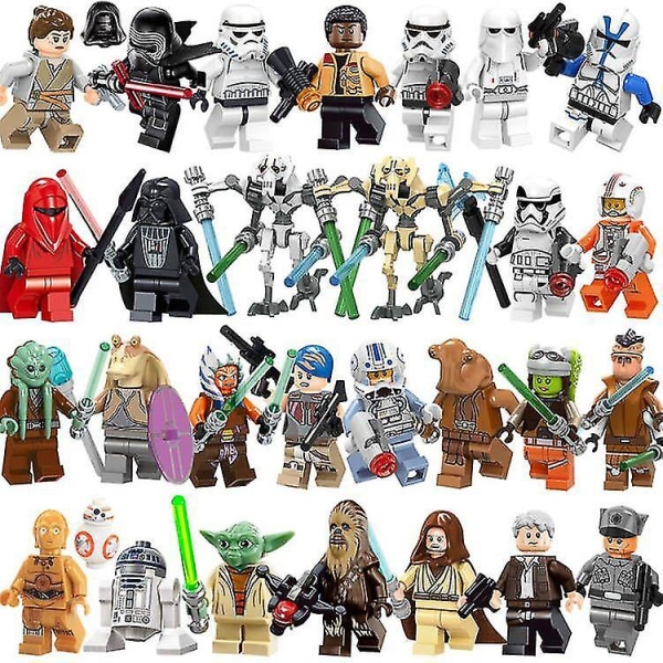 29 stk Star Wars byggeklods minifigur Luke Darth Vader Jedi Master Yoda Toys E