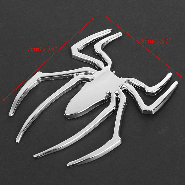 3D-autotarra Kuuma universal metallinen hämähäkkimerkki kromimoottoritarra